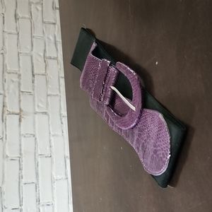 Vintage faux purple leather wide belt